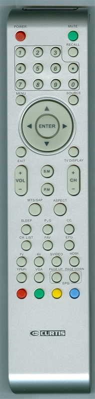 New Replacement Remote Control For Curtis TVs – Fits LCD1908A, LCD3227A, LCD3708A, LCD1933A, LCD3235A, LCD2425A