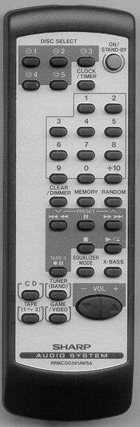 Sharp Remote Rrmcga397awsa SHARP RRMCG0391AWSA Genuine OEM Original Remote